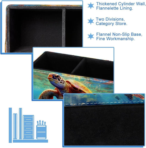 Ocean Sea Turtle Pen Holder, Office Storage Pencil Organizer for Desk