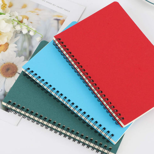 EUSOAR Spiral Lined Notebook, A5 3packs 5.5"X8.3" 120 Pages Lined Travel Notebooks Journal, Memo Notepad Sketchbook for