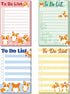 Geyee 4 Pcs Welsh Corgi to Do List Sticky Notes, Kawaii Dog Notepad with 50 Sheets/Pad for Corgi Lovers