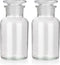 2 Packs 250ml Glass Reagent Bottle, Lab Wide Mouth Bottle with Glass Ground Stopper, Clear