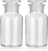 2 Packs 250ml Glass Reagent Bottle, Lab Wide Mouth Bottle with Glass Ground Stopper, Clear