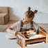 ZOOFOX Wood Desk Organizer, 5-Tray Paper Letter Tray with File Holder, Cute Cat-shaped Desktop Organizer