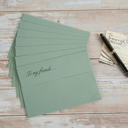 Wishop Pack 100 Sage-Green Self Seal Envelopes for Wedding, Party Invitations, Greeting Cards, Announcements, 4 x 6