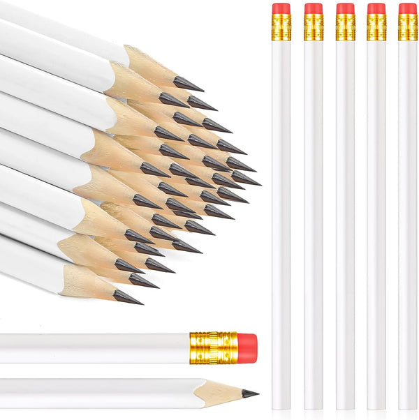 Tinlade 50 Pcs Triangular Grip HB Graphite Pencils with Eraser, Wedding Pencils for School Drawing Sketching Bridal
