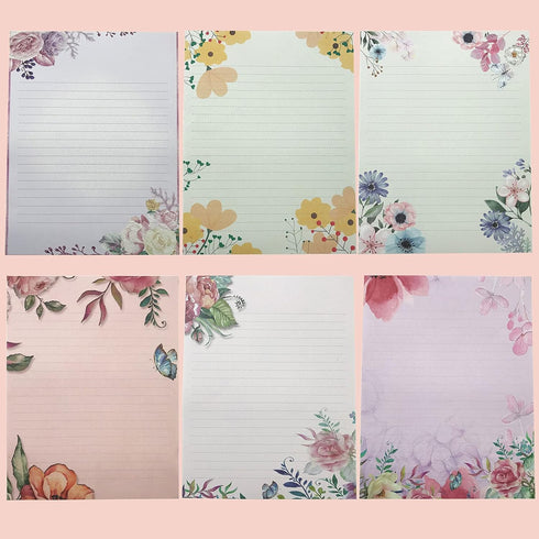 SCStyle Stationary Paper and Envelopes Set, 48 Sheets Writing Paper 5.9X7.7Inch + 24 Pcs A6 Cute Envelopes with