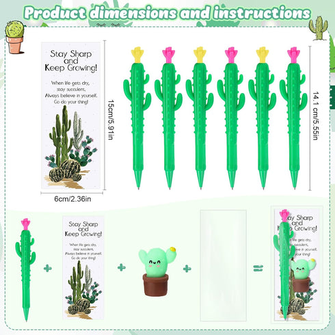 Sinload 30 Sets End of Year Students Gift for Teacher Bulk Cactus Mechanical Pencils Stress Balls Squeeze Toys