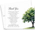 Modern Pink Paper Funeral Thank You Notes with Message Inside, FLAT Sympathy
