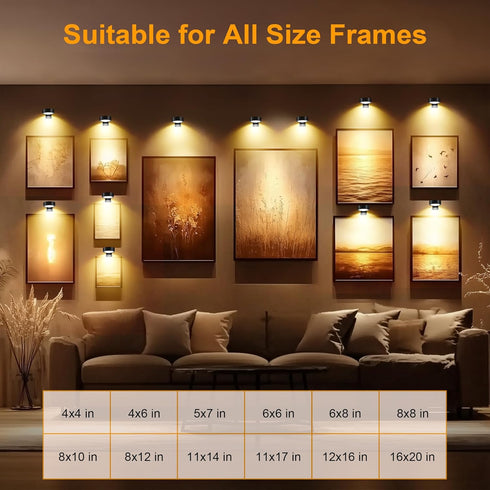 6 Pack maylit Rechargeable Picture Lights, Battery Operated Sconces for Wall, Art Lighting for Paintings Wireless