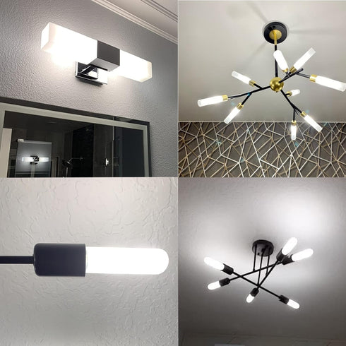 T10 Bulbs 4000K,Dimmable T10 Bulbs,60-75 Equivalent,8W Bulbs,E26 Bulb White-6Pack XININSUN Frosted LED Daylight White