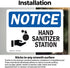 (2 Pack) 7 Inch 5 Inch Hand Sanitizer Station Sign With Symbol OSHA Notice Sign X Vinyl Label Decal Sticker Weather