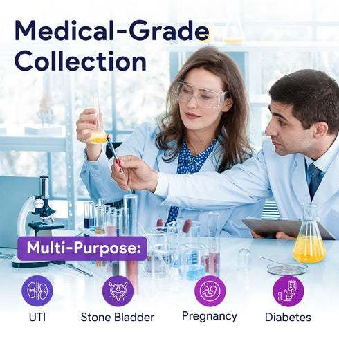 (2PK)- 4 oz. Sterile Urine Specimen Cups with Lids Sample Urine Cups for Specimen Collection - Individually Wrapped