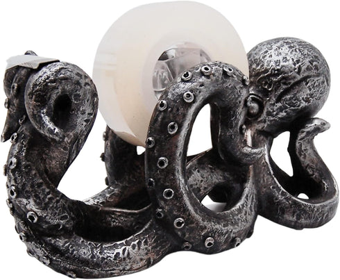 Octopus Tape Dispenser, Nautical Office Decor, Unique Gothic Desk Accessory, 5.5 Inches for Office Supplies