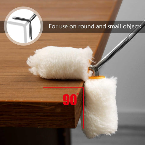 HAUTMEC Smart Paint Roller Kit for Painting Tube and Coin Forms, Mini Roller Frame, Microfiber Roller Covers, Comfortable Handle, Painting Pipes, Fences, Furnitures, Walls etc HT0033-PT by HAUTMEC