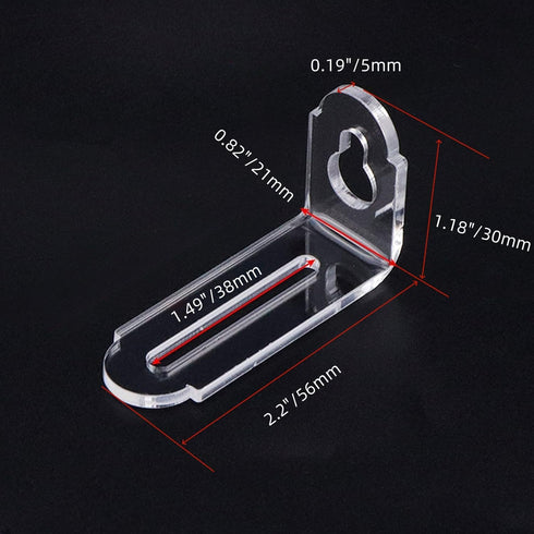 10pcs (2.2in 1.3in) Adjustable Acrylic Corner Braces Clear Plastic Wall Mount Floating Shelf Brackets for Light-Weight