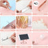 Rose Gold Office Supplies, Mesh Desk Organizers with Tape Holder, Stapler, Pen Holder, and More for Office