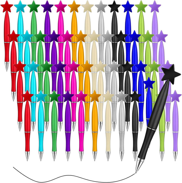 Yeaqee 48 Pcs Multicolor Ballpoint Cute Star Pens, 1.0 mm, Retractable, Back to School Gifts for Teacher, Student,