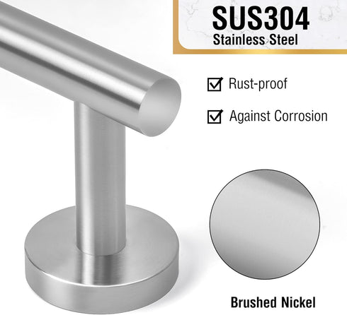 HITSLAM Brushed Nickel 19.8 Inch Towel Bar for Bathroom, Wall Mounted Stainless Steel Rack