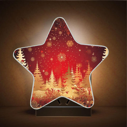 ALAZA Golden Tree Snowflake Merry Christmas Xmas Star Shaped LED Night Light Dusk to Dawn Sensor Plug in Night Home