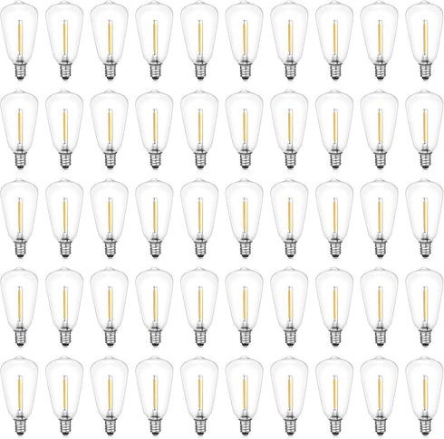 VISTERLITE E12/C7 Base LED Replacement Bulbs for ST38 Outdoor String Lights -
