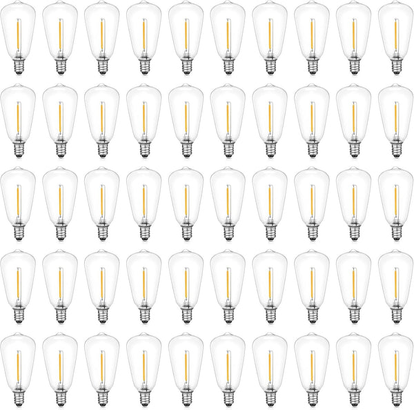 VISTERLITE E12/C7 Base LED Replacement Bulbs for ST38 Outdoor String Lights -