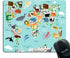 Smooffly Map Mouse Pad Office, Animal Map of The World Rectangle Non-Slip Rubber Mousepad, Blue Green