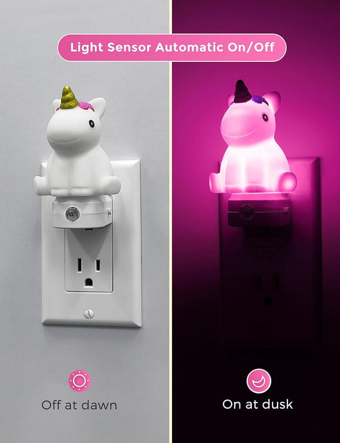 L LOHAS LED Plug-in Night Light for Kids, Cute Color Changing LED Night Light with Dusk to Dawn Sensor, Christmas