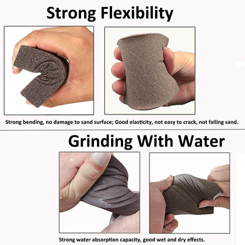 Tnisesm 6Pcs Sanding Blocks 60/80/120/180/220 Grits, Washable & Reusable Sandpaper Blocks for Wood Metal Drywall