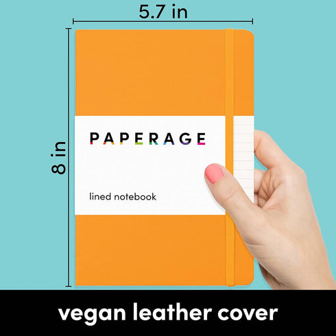 PAPERAGE Lined Journal Notebook, (Marigold), 160 Pages, Medium 5.7 inches x 8 inches - 100 GSM Thick Paper, Hardcover