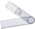 Clear Plastic Goniometer with 360 Degree Rotation, 7'' Arms, Quick Angle Protractor Measuring Tool