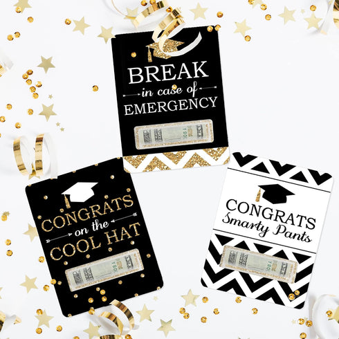 Set 6 Big Dot of Happiness Tassel Worth the Hassle - Gold - DIY Assorted Graduation Party Cash Holder Gift - Funny