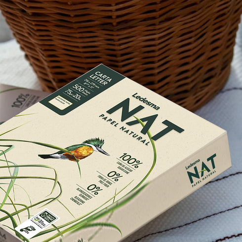 Ledesma NAT Letter Size 8.5"x11" Sugarcane Pulp Printer Paper, 75 GSM, Unbleached, 3 Reams - 1500 Sheets