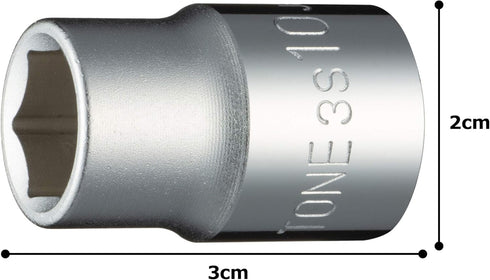 6 Point 3/8" Drive TONE Metric Sockets 3S Series (3S-10)