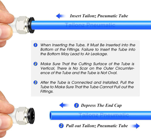 TAILONZ PNEUMATIC 16 Meter 50ft Blue Polyurethane PU Air Hose Pipe Tube Kit, 6mm OD 4mm ID