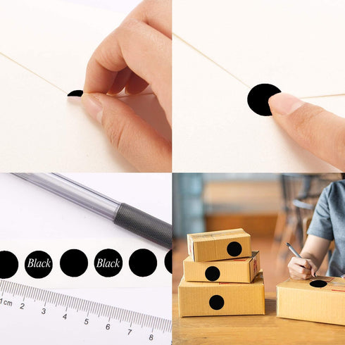 SMARSTICKER 1 Inch Round Blank Black Shooting Target Pasters - 1,000 Permanent Color Coding Circle Dot Labels