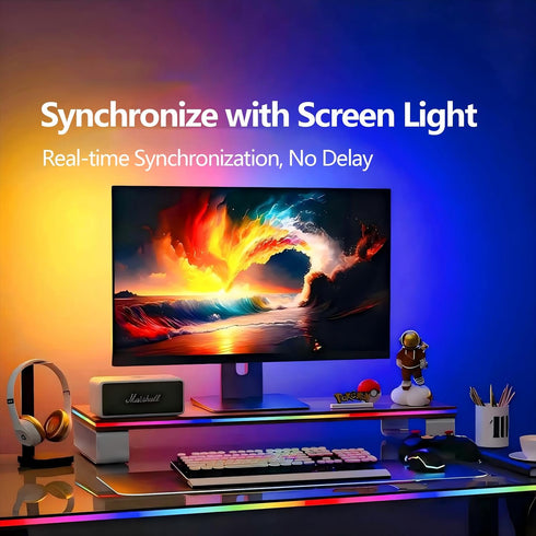 ZIWJGPCCV 34 inch 3 Smart LED Strip Lights for Computer Monitor Backlight, RGB Gaming Lights for Screen, Sides
