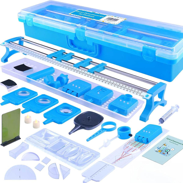 JIOEWVELL Physics Optics Experiment Kit STEM Physics Set for Light Refraction/Reflection, Convex Lens,