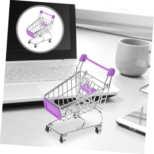 Compact Rolling Mini Shopping Cart - Versatile Office Organizer