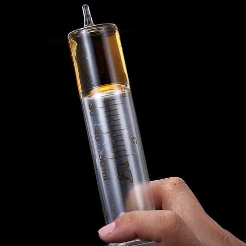2 Pack Glass Syringes, 50ml with Caps