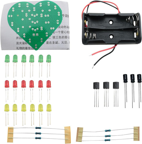 DGZZI Heart Shaped Soldering Practice Kit DIY Assembled Spare Parts Circuit Components Electronic