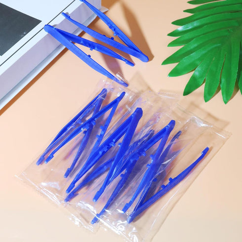 Ttarxug (10) Tweezers,First Aid Tweezers Individually Wrapped,Plastic Tweezers Bulk,Disposable Forceps,Medical