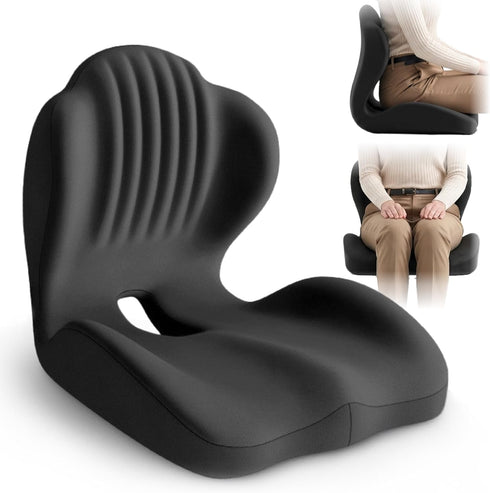 Ergonomic Seat Cushion, Office Chair Seat Cushions with L-Shaped Design, Memory Foam