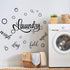 Zonon Laundry Room Sign Decals Decor Bubble Quote Stickers for Bathroom Home Decorations, Wash Dry Fold Repeat (13.8 x