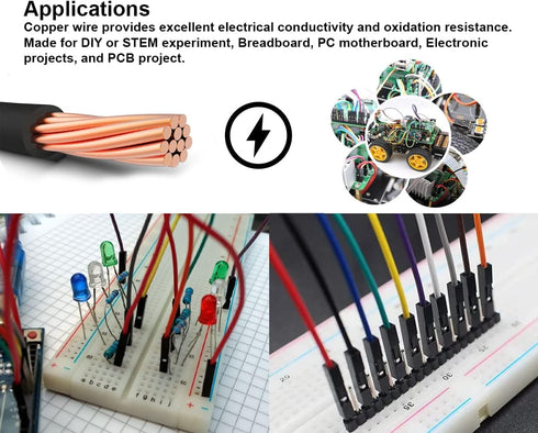 40 20 CM (8 inch) California JOS PCS Breadboard Jumper Wires Length Optional Dupont Wire Assorted Kit Female to Male