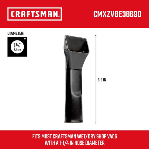 CRAFTSMAN 1-1/4 in. Car Nozzle Wet/Dry Vac Attachment for Shop Vacuums CMXZVBE38690