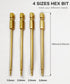 RC Hex Bit Set 1.5, 2.0, 2.5 & 3.0mm Hex Head Allen Wrench Drill Bit S2 Steel 100mm Long 1/4" Hex Shank for Power Drill
