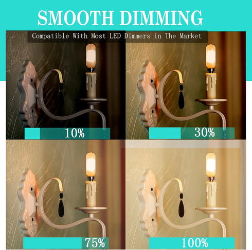 Frosted Light Bulbs E12 LED Bulb, 40W Warm White 2700K, Chandelier Frosted, E12 Candelabra, 6 Pack