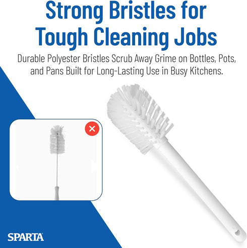 Commercial 12 Inches, SPARTA Large Water Bottle Brush Ideal for Wide-Mouth Jars, Bottles and Tumblers, Dishwashing Tool