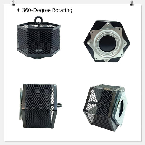 SETTFRFE Hexagon 360° Rotating Pen Organizer for Desk, 6 Compartments Mesh Pen Caddy, Black