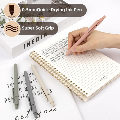 Cute Spiral Notebook Set for Women, Bible Journal Set, 3 Pack A5 Notebooks, Gel Pens, Sticky Notes, Gift Box
