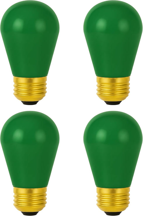 OHLECTRIC String Light Bulbs (4-Pack) Christmas Ceramic Green Incandescent Bulbs S14 Dimmable